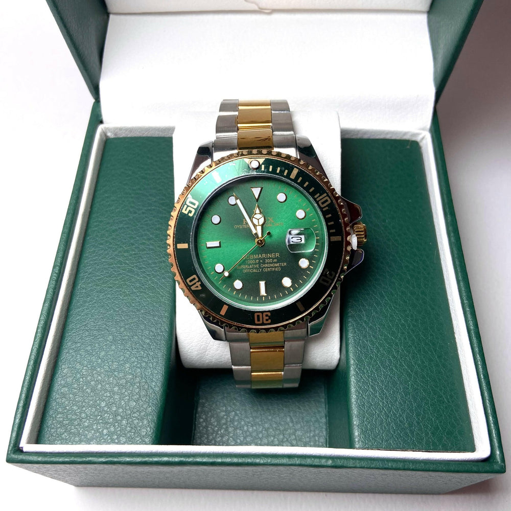 Rolex Submariner For Him - Two - Tone with Green Dial and Bezel - Giiz store