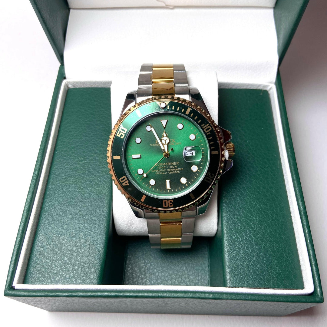 Rolex Submariner For Him - Two - Tone with Green Dial and Bezel - Giiz store
