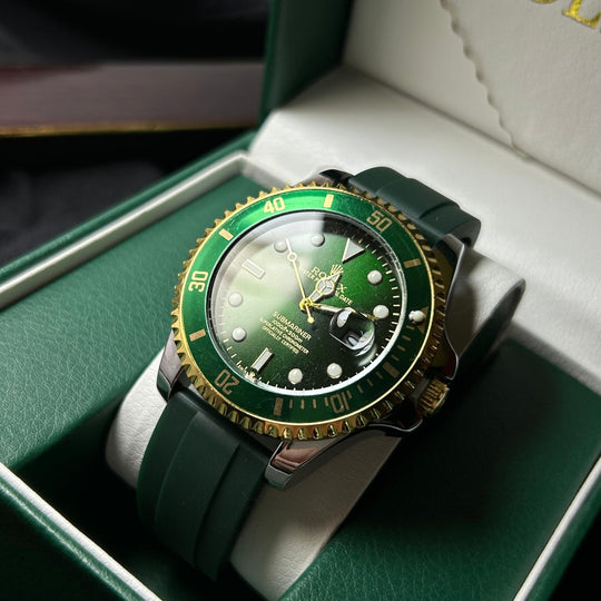 Rolex Submariner Rubber Strap For Him – Gold &amp; Green Dial - Giiz store