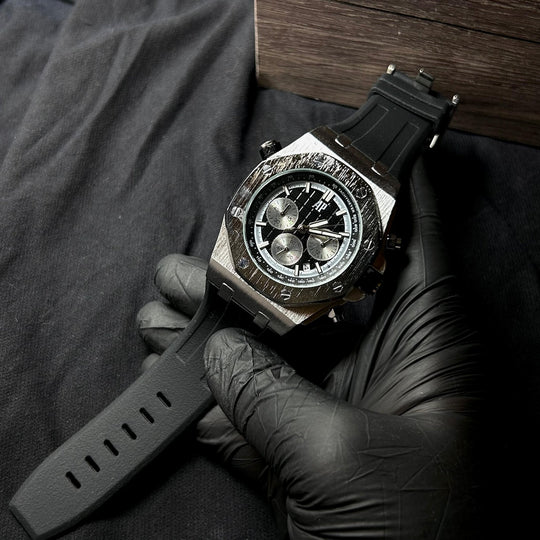 Royal Oak Offshore Chronograph Méga Tapisserie – Silver - Giiz store