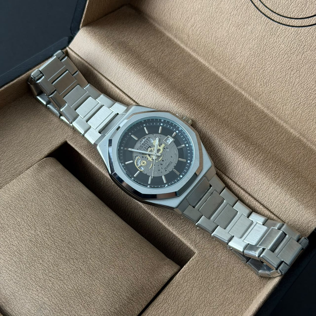 Tissot PRX Style – Silver Black Skeleton Dial - Giiz store